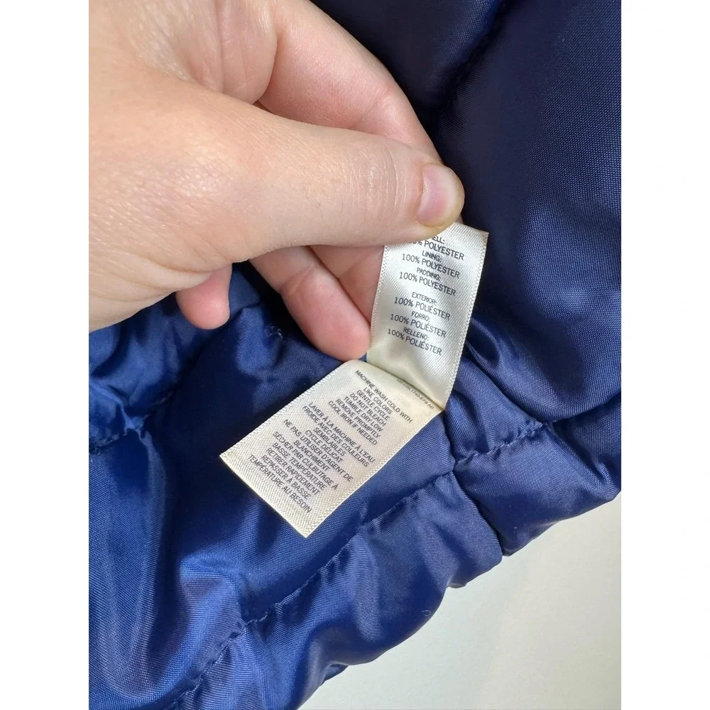 OshKosh B'gosh Kids Puffer Jacket 3T Blue Camo Hooded Winter‎ Coat Warm Lined
